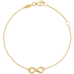 Infinity Bracelet With Forzatina Chain In 14K Yellow Gold