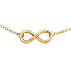 Infinity Bracelet With Forzatina Chain In 14K Yellow Gold