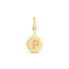 Initial Charm Disc With Letter "P" In 10K Yellow Gold