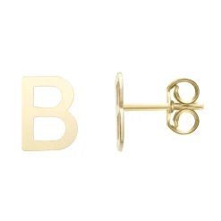 Initial Stud Earrings Letter In