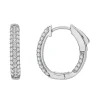 Inside Out Oval Hoop Diamond Earring In 10K White Gold (1 Ct. Tw.)
