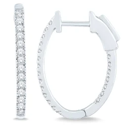 Inside-Out Diamond Hoop Earrings In 14K White Gold (1/2 Ct. Tw.)
