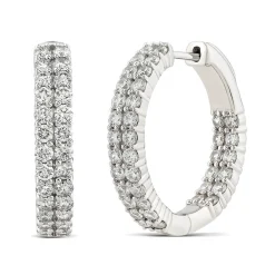 Inside-Out Diamond Hoop Earrings In 14K White Gold (2 Ct. Tw.)
