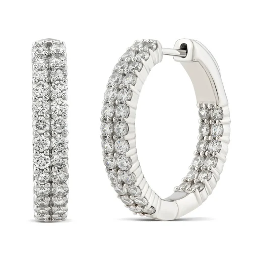 Inside-Out Diamond Hoop Earrings In 14K White Gold (2 Ct. Tw.)