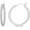 Inside-Out Diamond Hoop Earrings In Sterling Silver (1/4 Ct. Tw.)