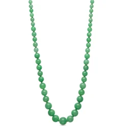 Jade Necklace With Sterling Silver Clasp, 20"