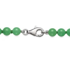 Jade Necklace With Sterling Silver Clasp, 20"