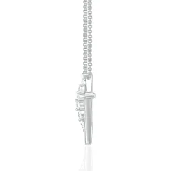 Journey Diamond Cross Pendant In Sterling Silver (1/5 Ct. Tw.)