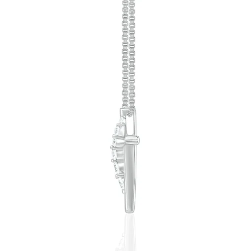 Journey Diamond Cross Pendant In Sterling Silver (1/5 Ct. Tw.)
