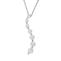Journey Diamond Necklace In 10K White Gold (1/2 Ct. Tw.)
