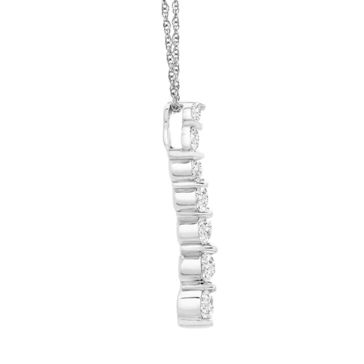 Journey Diamond Necklace In 10K White Gold (1/2 Ct. Tw.)