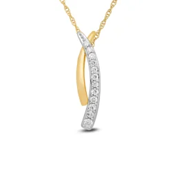 Journey Diamond Pendant With Overlap In 10K Yellow Gold (1/3 Ct. Tw.)