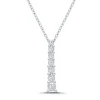 Journey Diamond Pendant With Illusion Setting In Sterling Silver