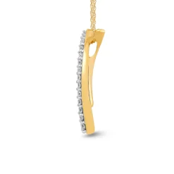 Journey Diamond Pendant With Overlap In 10K Yellow Gold (1/3 Ct. Tw.)