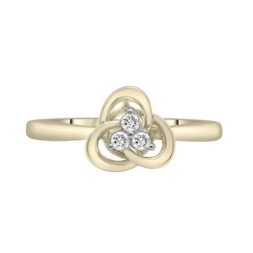 Knot Trefoil Ring In 10K Yellow Gold (1/10 Ct. Tw.)