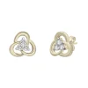 Knot Trefoil Stud Earrings In 10K Yellow Gold (1/10 Ct. Tw.)