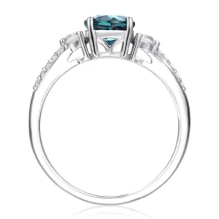 Lab Created Alexandrite & White Sapphire Ring In Sterling Silver