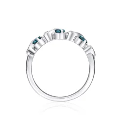 Lab Created Alexandrite & White Sapphire Band In Sterling Silver