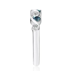Lab Created Alexandrite & White Sapphire Band In Sterling Silver
