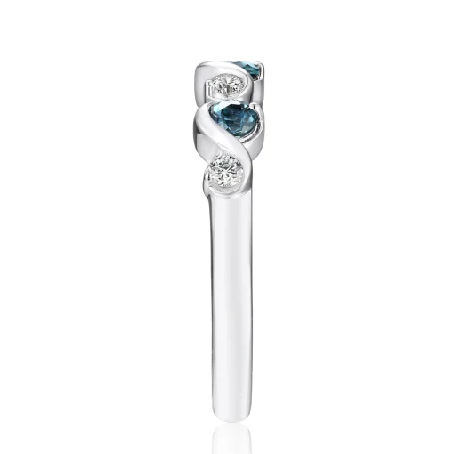 Lab Created Alexandrite & White Sapphire Band In Sterling Silver