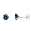 Lab Created Alexandrite Martini Stud Earrings In Sterling Silver