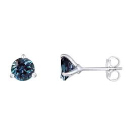 Lab Created Alexandrite Martini Stud Earrings In Sterling Silver