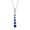 Lab Created Blue & White Sapphire Drop Pendant In 10K White Gold