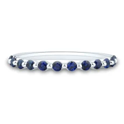 Lab Created Blue Sapphire Stack Band In Sterling Silver