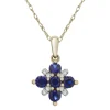 Lab Created Blue Sapphire & Natural Diamond Accent Pendant In 10K Yellow Gold