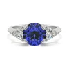 Lab Created Blue Sapphire & Moissanite Ring In 14K White Gold (7/8 Ct. Tw.)