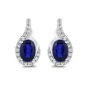 Lab Created Blue Sapphire Earrings With Lab Created White Sapphires In Sterling Silver
