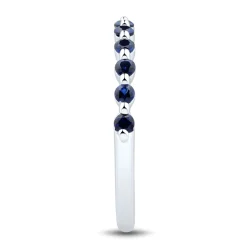 Lab Created Blue Sapphire Stack Band In Sterling Silver