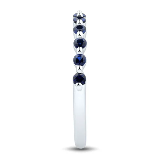 Lab Created Blue Sapphire Stack Band In Sterling Silver