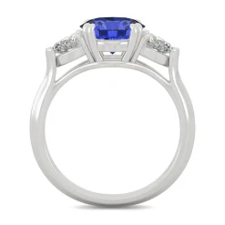 Lab Created Blue Sapphire & Moissanite Ring In 14K White Gold (7/8 Ct. Tw.)