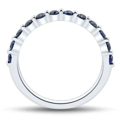 Lab Created Blue Sapphire Stack Band In Sterling Silver