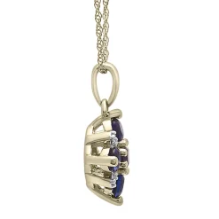 Lab Created Blue Sapphire & Natural Diamond Accent Pendant In 10K Yellow Gold