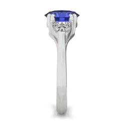 Lab Created Blue Sapphire & Moissanite Ring In 14K White Gold (7/8 Ct. Tw.)