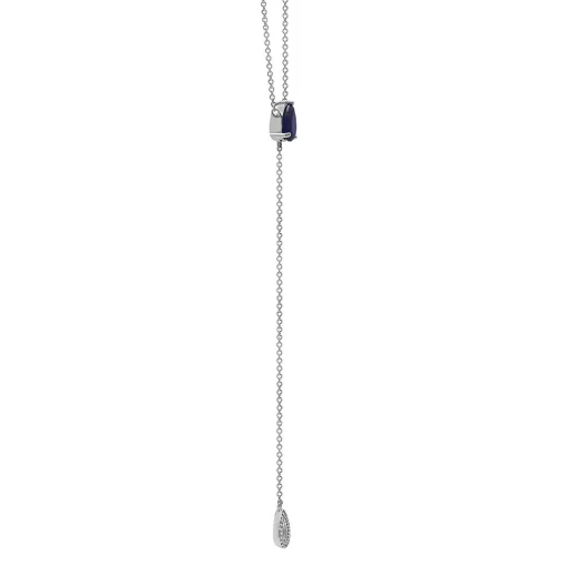 Lab Created Blue Sapphire And Diamond Accent Necklace In Sterling Silver
