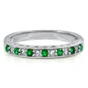 Lab Created Emerald & White Sapphire Stack Ring In Sterling Silver