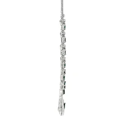 Lab Created Emerald & White Sapphire Necklace In Sterling Silver