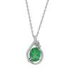 Lab Created Emerald And 1/10 Ct. Tw. Diamond Pendant In Sterling Silver