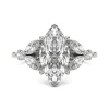 Lab Created Moissanite Marquise-Shaped Engagement Ring In 14K White Gold