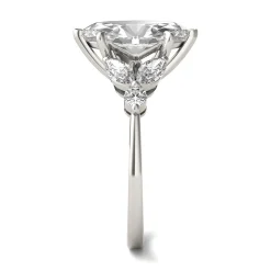 Lab Created Moissanite Marquise-Shaped Engagement Ring In 14K White Gold