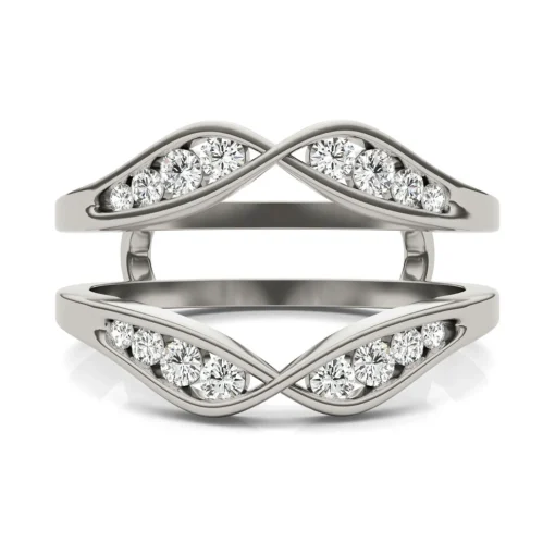 Lab Created Moissanite Ring Insert In 14K White Gold