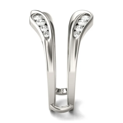 Lab Created Moissanite Ring Insert In 14K White Gold