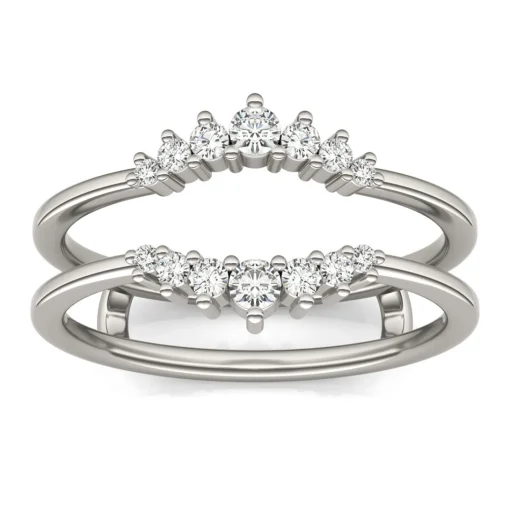 Lab Created Moissanite Ring Enhancer In 14K White Gold