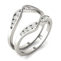Lab Created Moissanite Ring Insert In 14K White Gold