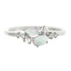 Lab Created Opal & White Sapphire Stack Ring In Sterling Silver