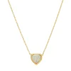 Lab Created Opal Heart Shaped Necklace In 10K Yellow Gold