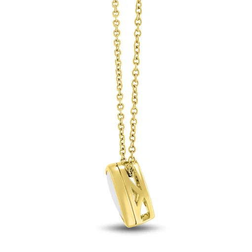 Lab Created Opal Heart Shaped Necklace In 10K Yellow Gold